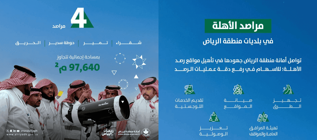 Riyadh Municipality Completes Preparations for Moon Sighting of Ramadan at Crescent Observatoriesاه