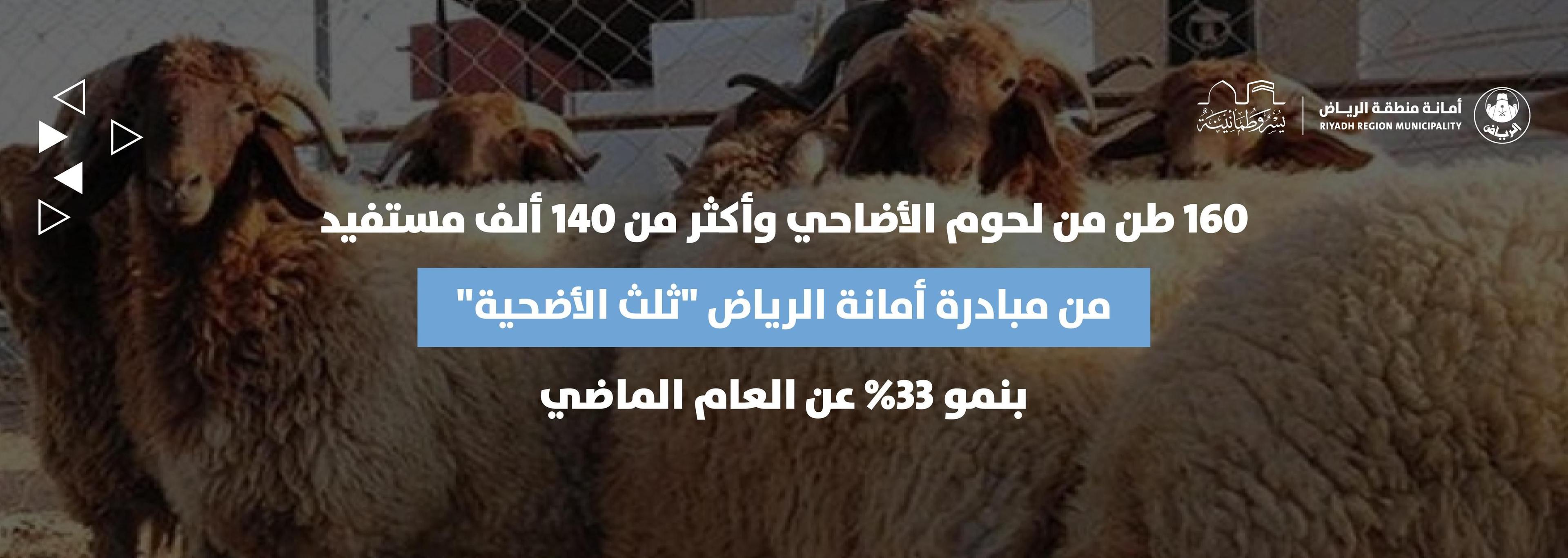 160طن من لحوم الأضاحي وأكثر من 140 ألف مستفيد من مبادرة أمانة الرياض "ثلث الأضحية" بنمو 33% عن العام الماضي